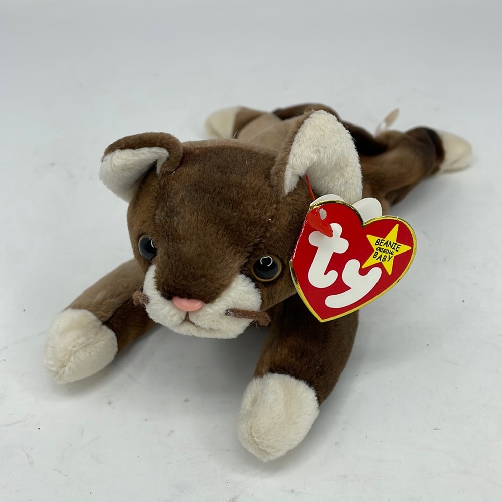 Vintage 1997 TY Beanie Baby Pounce Cat Date of Birth August 28, 1997